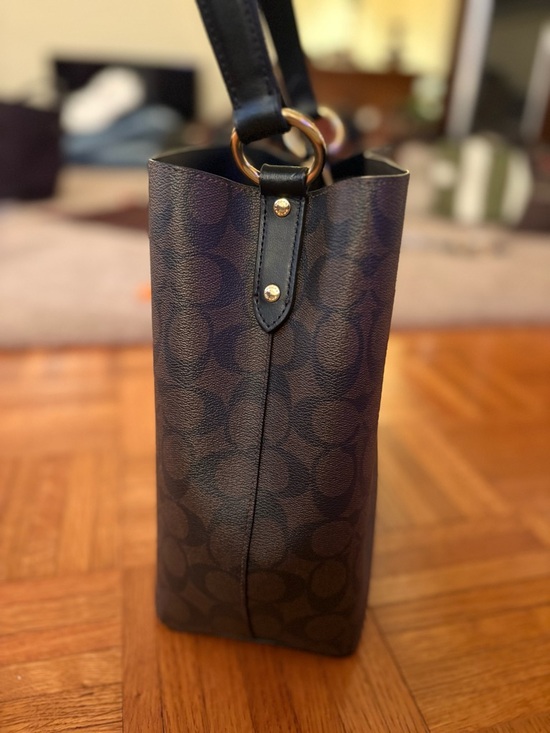 NWOT COACH Mollie Signature Bucket Bag in Black/Brown - Picture 3 of 6